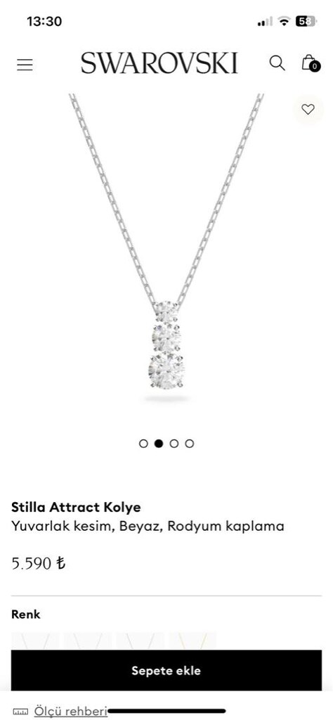 Swarovski Stilla Attract Beyaz Kristal Kolye - 2