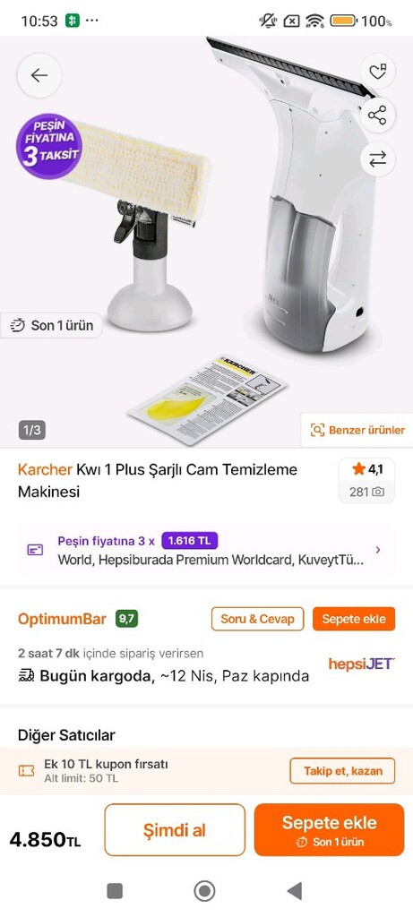 çok kullanışlı cam sil aleti Krâcher marka - 2