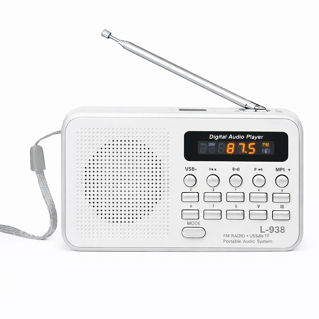 Şarjlı Mini FM Radyo Dijital Ekran USB SD TF Destekli Cep Radyosu - 6