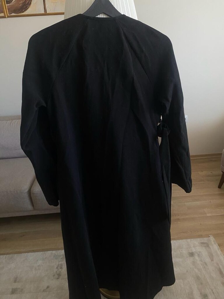 Siyah Kuşaklı Uzun Kaban Ma- tas Marka Trenç- tunik temiz durumda - 3