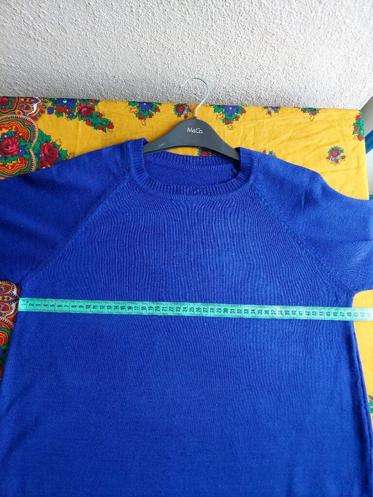 Bayan Saks mavi Desenli Kazak & tunik - 6