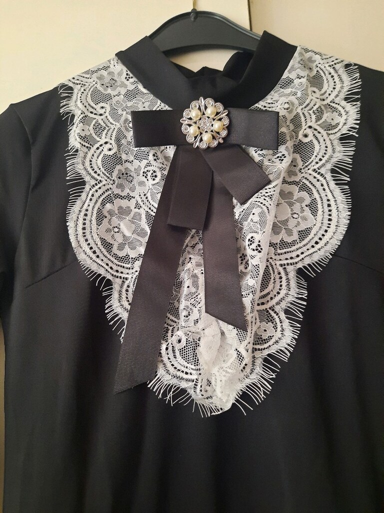 dantel detay elbise - 4
