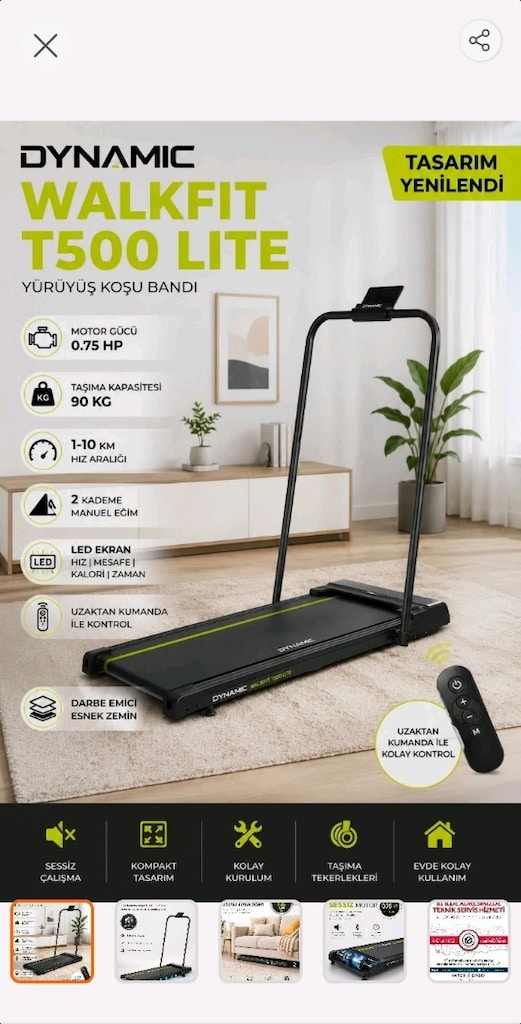 dynamic walkfitpad t500 yürüyüş bandi
