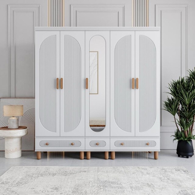 MİLEN 5 KAPAKLI %100 MDF GARDROP