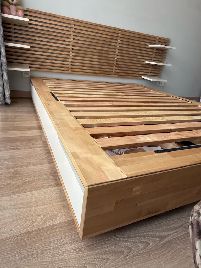 IKEA ÇİFT KİŞİLİK 160X200 MANDAL SERİSİ YATAK BAŞLIĞI VE KARYOLA - 3