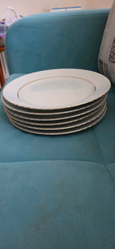 Güral Porselen yaldızlı Düz Tabak 25 Cm 6 Lı - 2