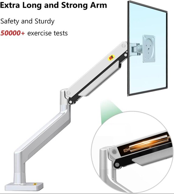 NB G40 Gümüş 22-40 Amortisörlü Vesa Monitör Standı Kolu Standı