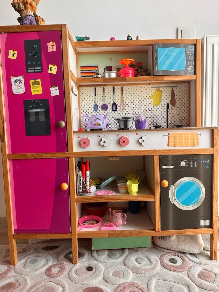 Ahşap Oyuncak Mutfak + Aksesuarları + Pembe IKEA Çocuk Sandalyesi - 4