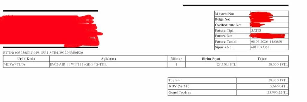 iPad Air 11” M3 128 GB Wi-Fi – Kullanılmamış, Garantili - 7