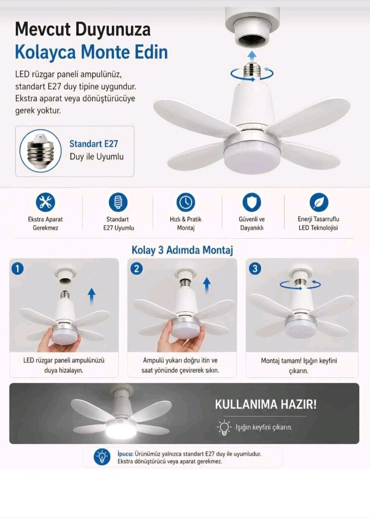 Fanlı Led Ampül - 3