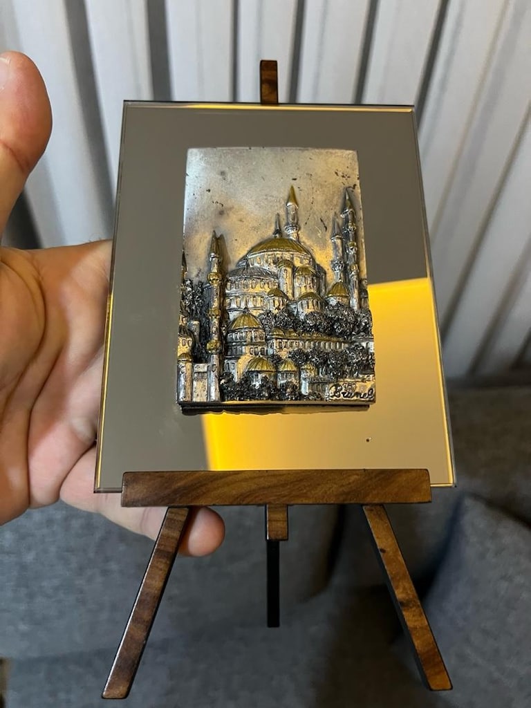 kabartma mimari çalışma sultanahmet cami aynalı tablo - 6