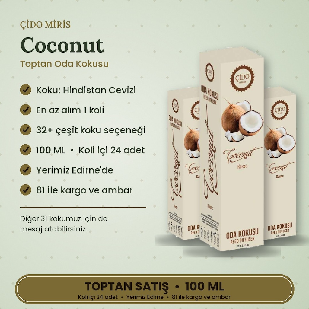 ÇİDO MİRİS COCONUT ODA KOKUSU 100ML 32+ ÇEŞİT - 2
