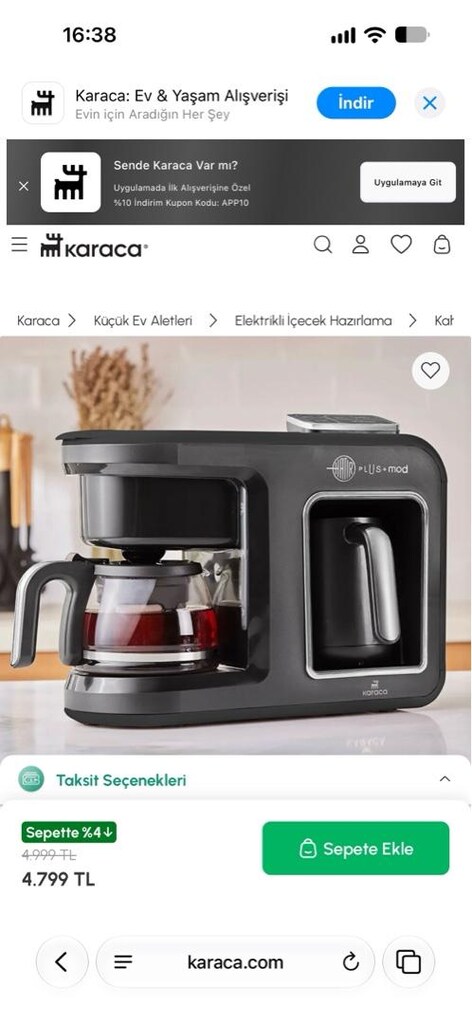 karaca Türk kahvesi filtre kahve ve çay makinesi hepsi bir arada - 5