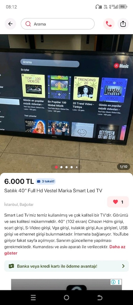 acill satılık televizyon - 2