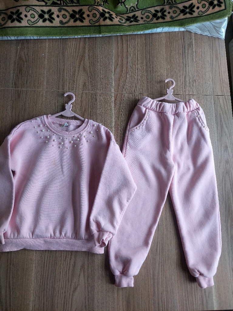 WOW inci süsleme Pembe Eşofman Takımı - 10