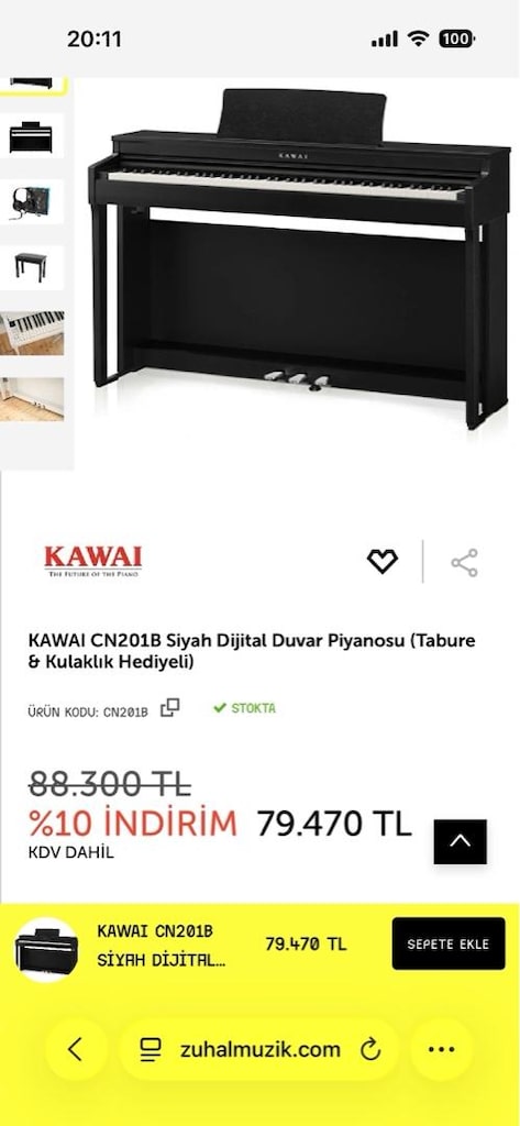 Kawai CN201B Duvar Piyanosu - 3