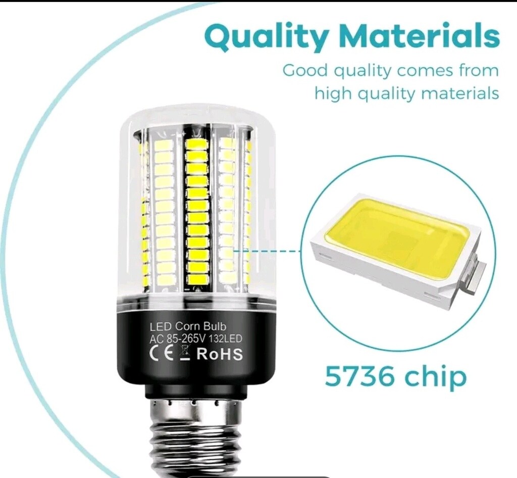 E27 duy beyaz ışık güçlü 132 LED AMPUL. 360 derece aydınlatma. - 8