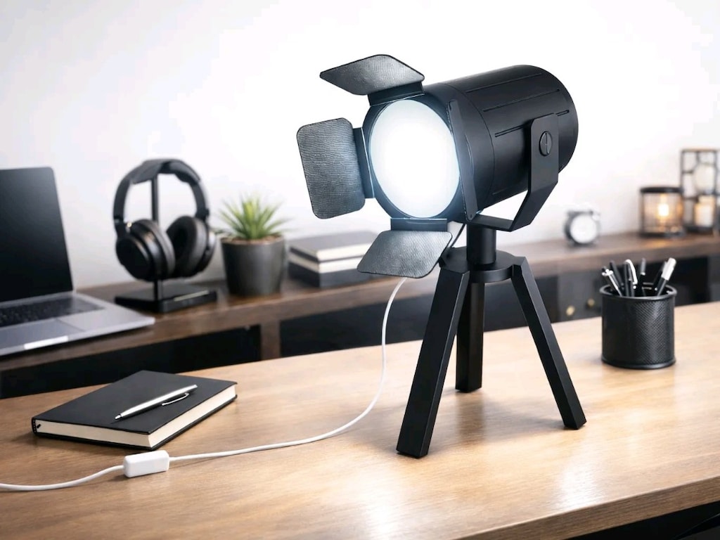 3D Baskı Sinema Projektör Tasarımlı Masa Lambası | USB LED - 4