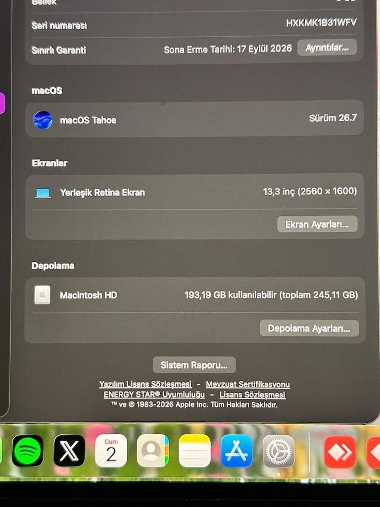 Az Kullanılmış Macbook Air Laptop M1 - 5