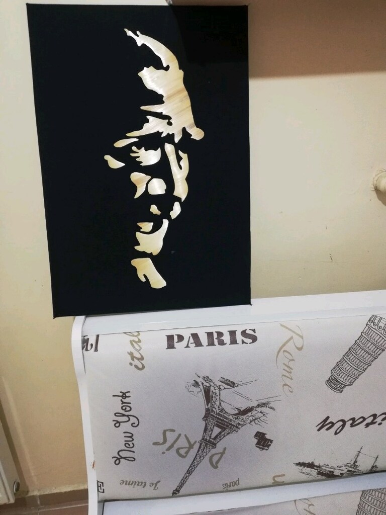 Atatürk Silüetli Kumaş Tablo - 7