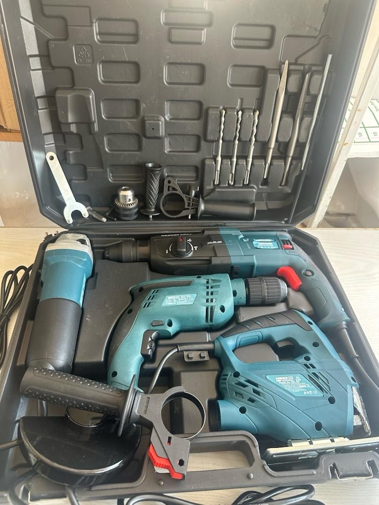 4lü matkap seti Dekubaj Hilti kırıcı delici avuç taşlama vidalama seti - 2
