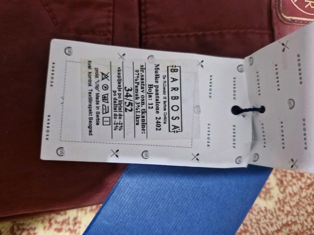 Barbosa 34/52 Beden Bordo Slim Fit Erkek Pantolon – Etiketli - 2