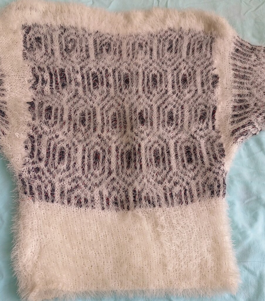 pastel geometrik desenli kazak. - 2