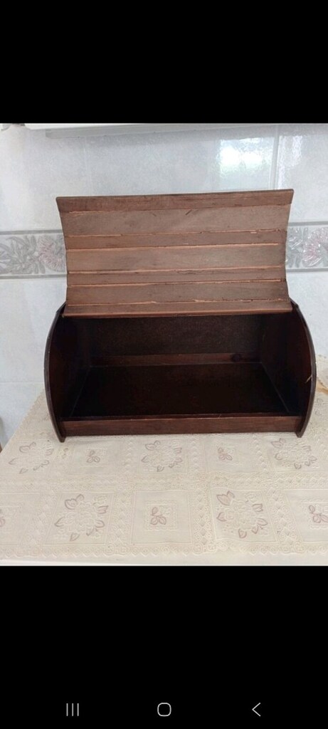 Ahşap Kapaklı Sandık Ekmeklik Kutusu - 2