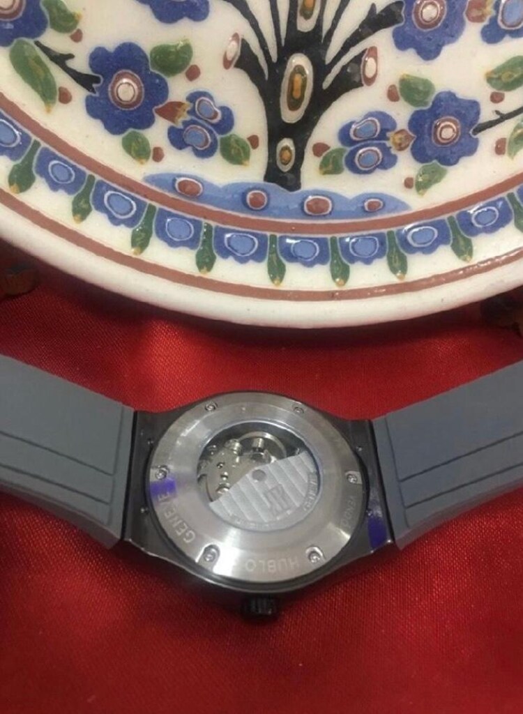 Hublot Geneve otomatik Siyah Gri Skeletonlu erkek kol Saati.. - 9