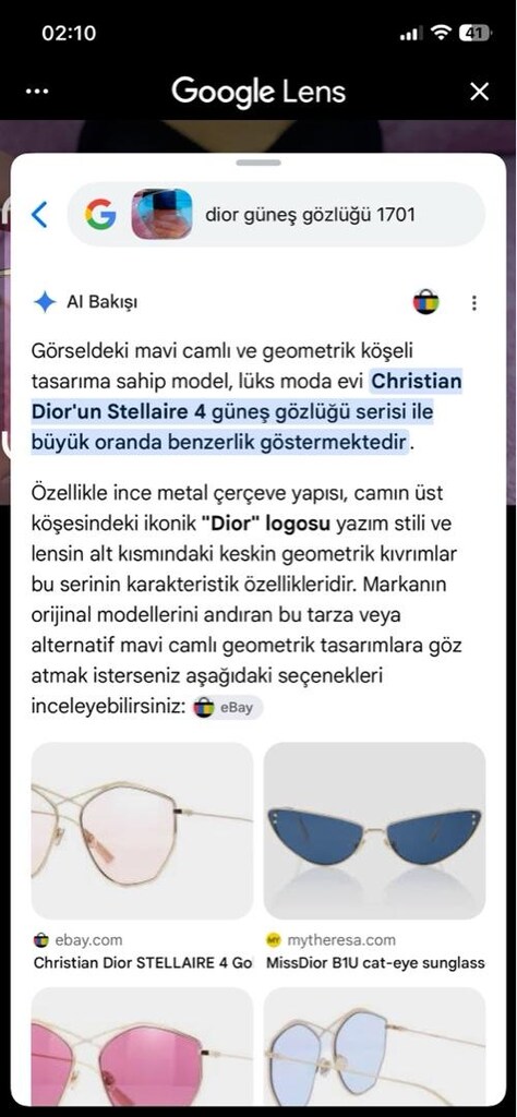 Christian Dior Orjinal Güneş Gözlüğü - 7