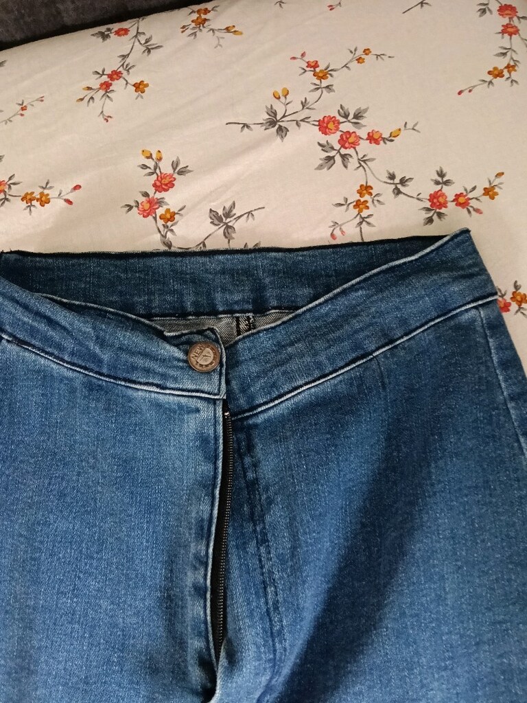 mavi dar beli lastik dar pantolon - 3