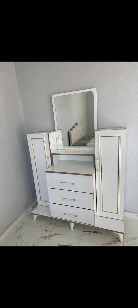 komple MDF yatak odası takımı çift kişilik yatak baza başlık dahildir - 4
