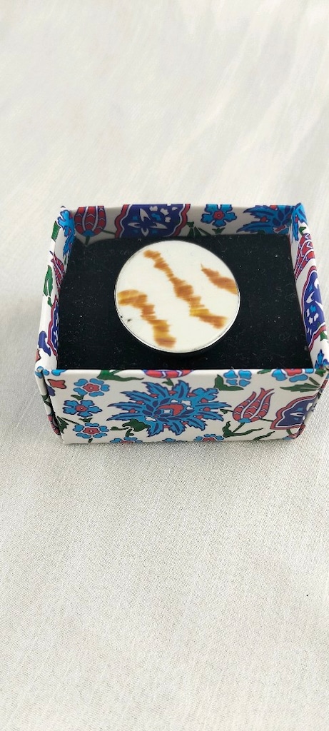 Orjinal Nautilus Deniz Kabuğu Oval Metal Kadın Yüzük 4,8 Gr - 4