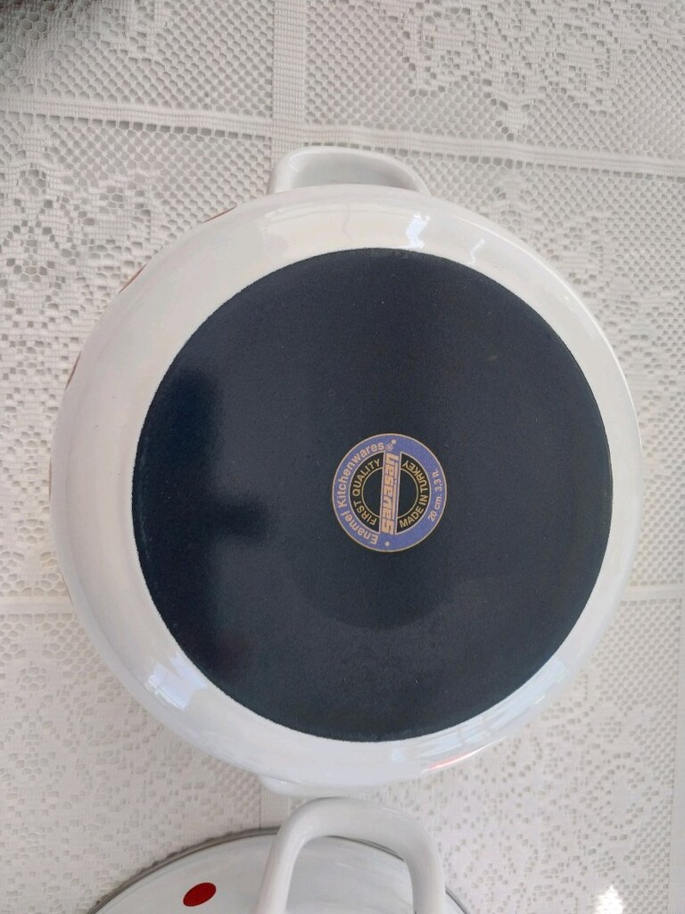 2 Adet Emaye tencere 22cm ve 24 cm boyutunda - 6