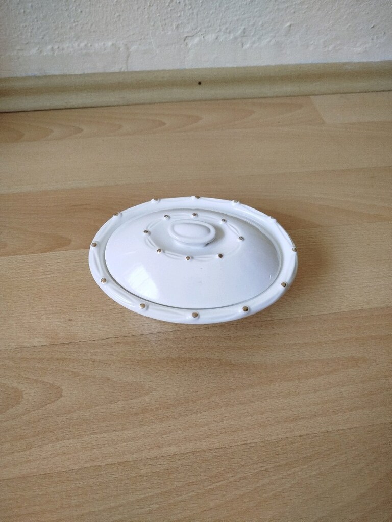 Vintage seramik saklama kabı 16.5x12.5 cm yükseklik 5 cm - 8