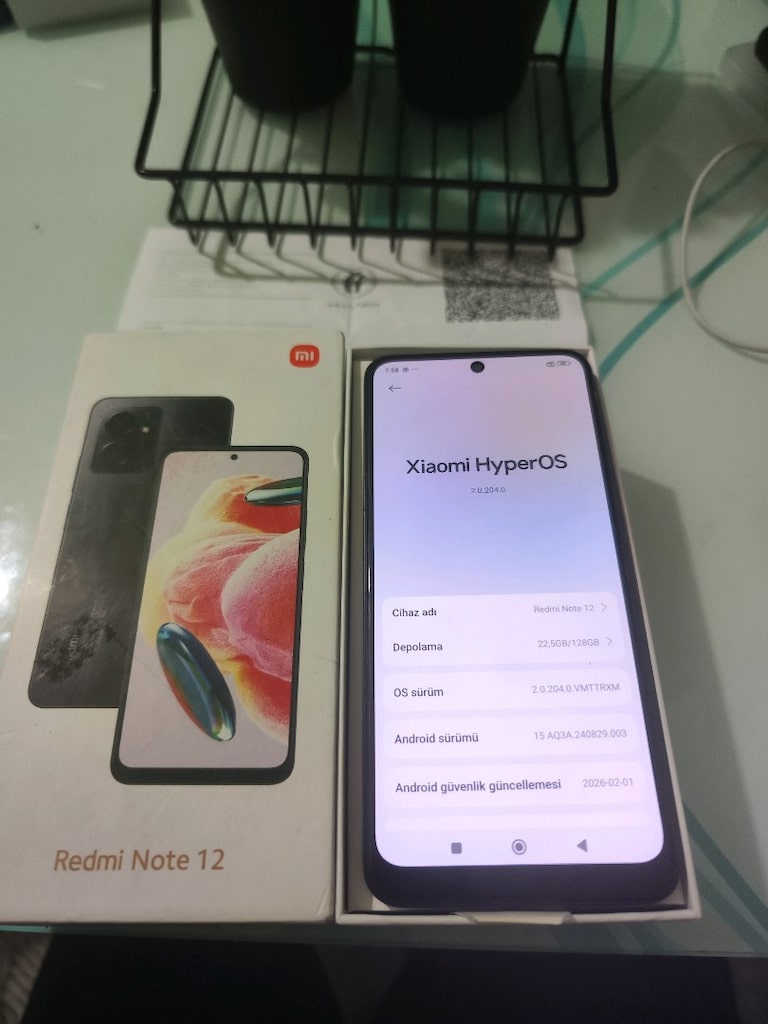 KARTA TAKSİT TR CİHAZİ REDMİ NOTE 12 6/128 GB KUTU FATURA VE ŞARJ ALET - 6