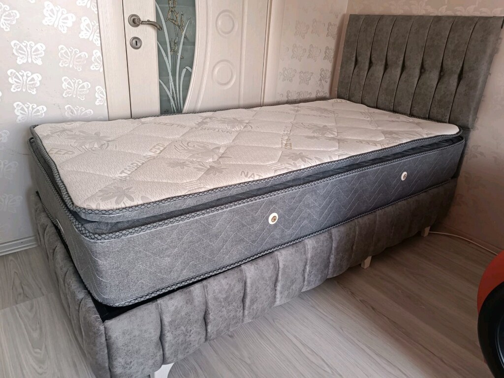 tekkisilik kapitoneli baza başlık yatak - 5