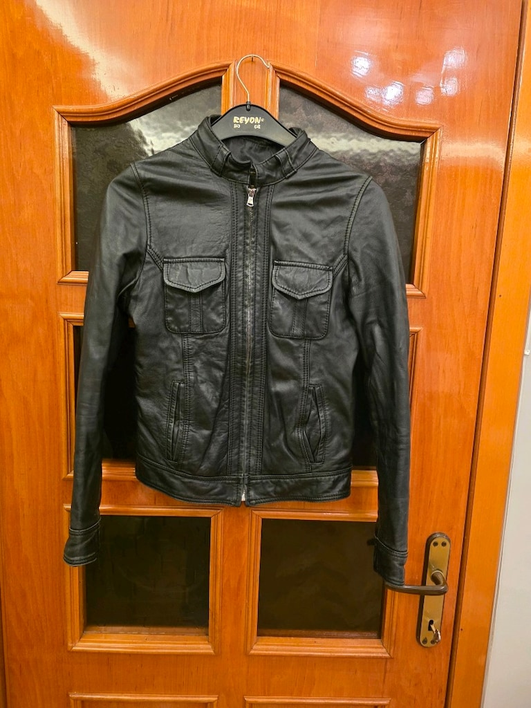 siyah hakiki deri biker ceket - 14