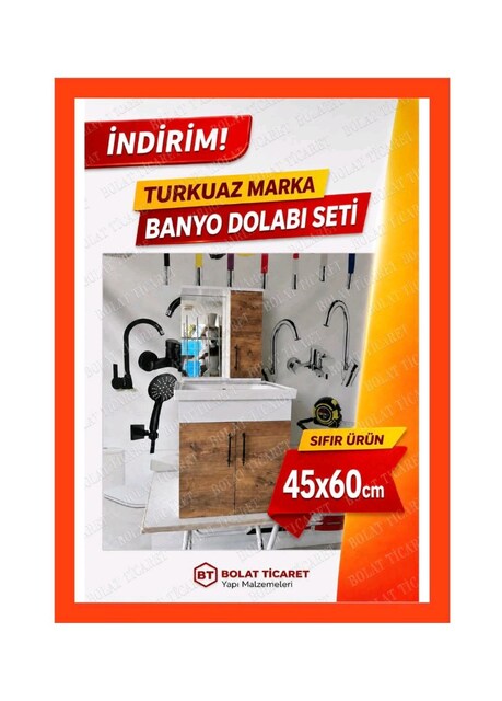 banyo dolabı 60lık turkuaz