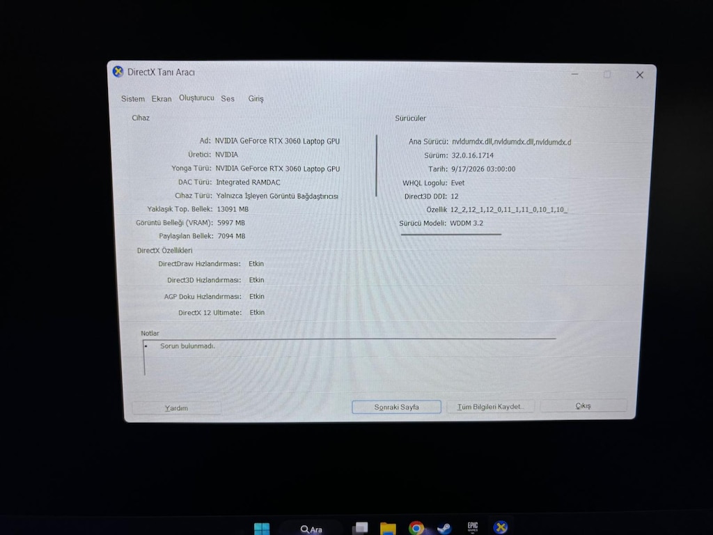 TERTEMİZ LENOVO GAMING | RYZEN 7 5800H - RTX 3060 - 16GB RAM - 4