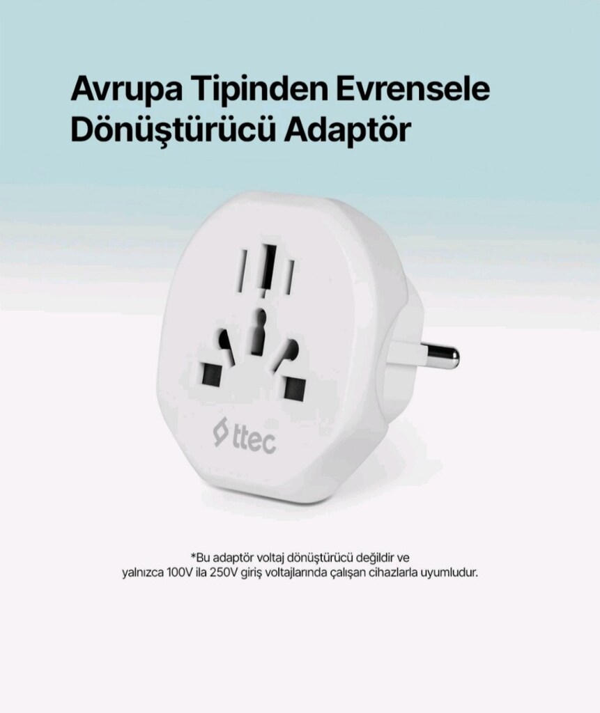 Ttec Avrupa -Amerika/İngiltere Seyahat Adaptörü Sıfır Ürün - 6