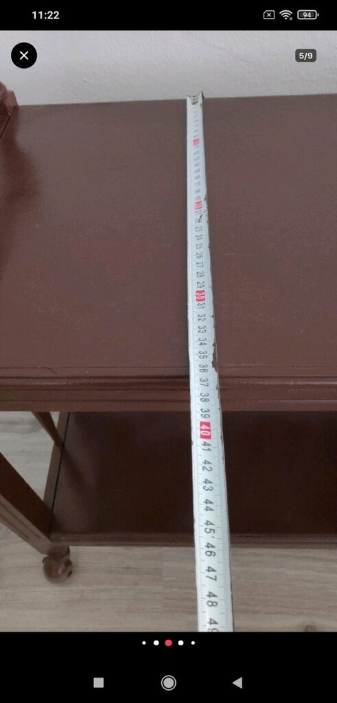 Antika Tekerlekli Ahşap Servis Arabası - 6