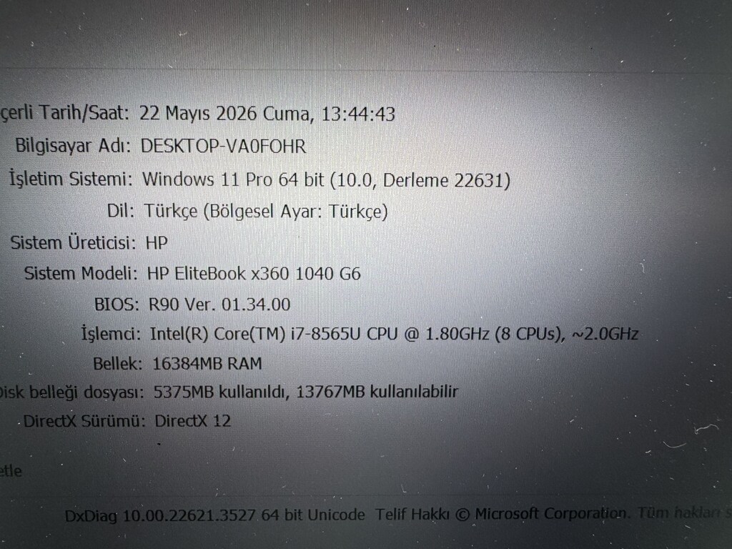 HP ELİTBOOK X360 İ7 8. NESİL 16 GB RAM 256 NVME - 7