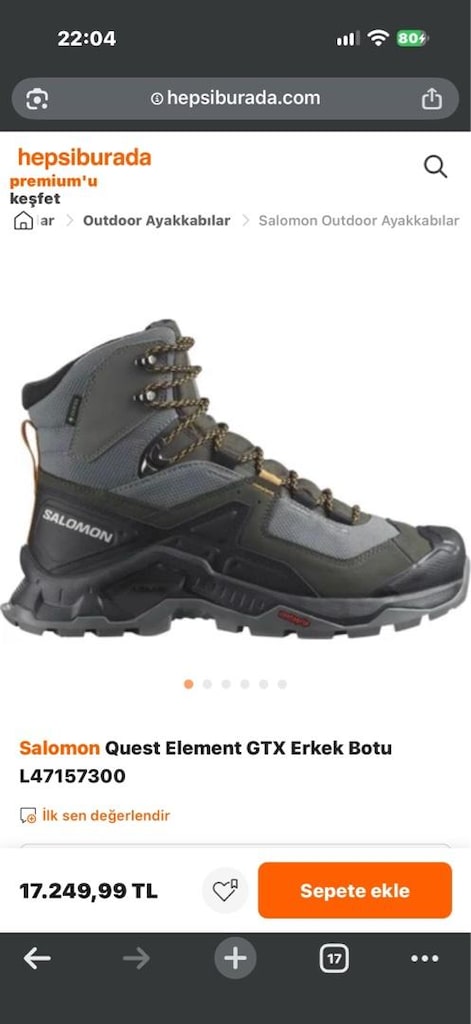 Salomon Quest Element GTX Erkek Botu - 6