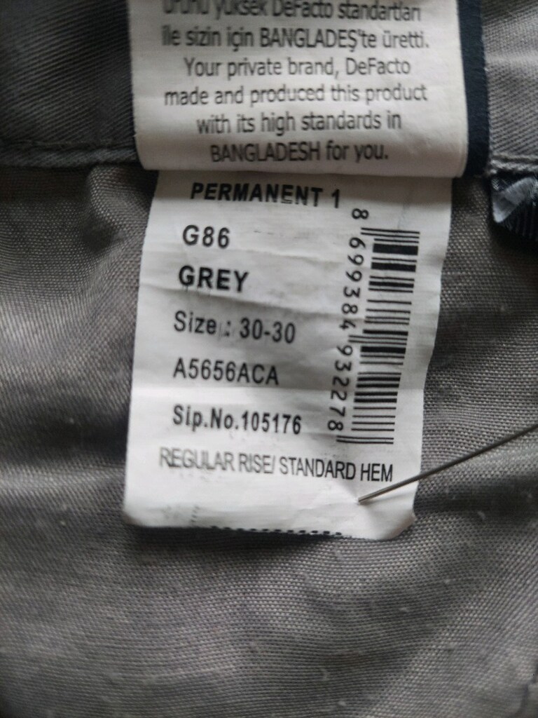 DEFACTO erkek gri ince chino pantolon 30/30 beden - 9
