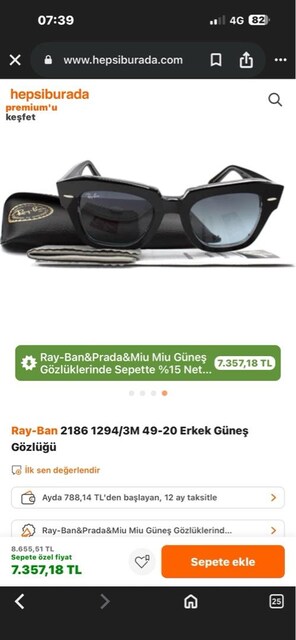 ray ban güneş gözlüğü