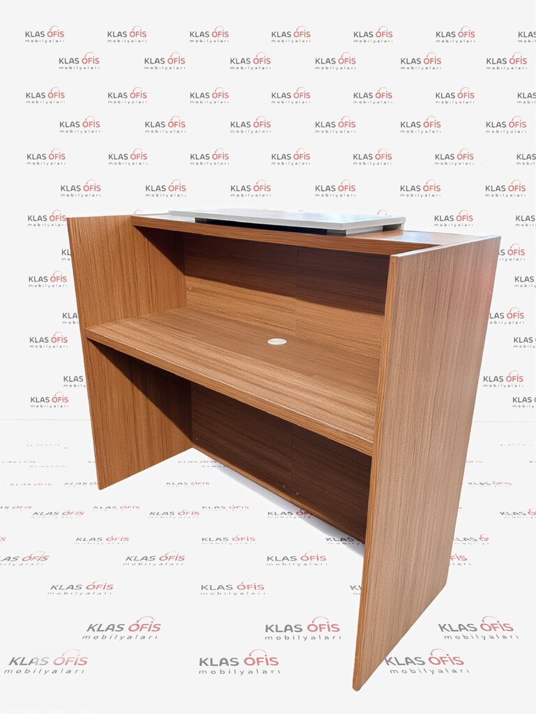 KLAS OFİS PENDİK 135x50x115 DOVİ CEVİZ RENK DANIŞMA BANKOSU - 4