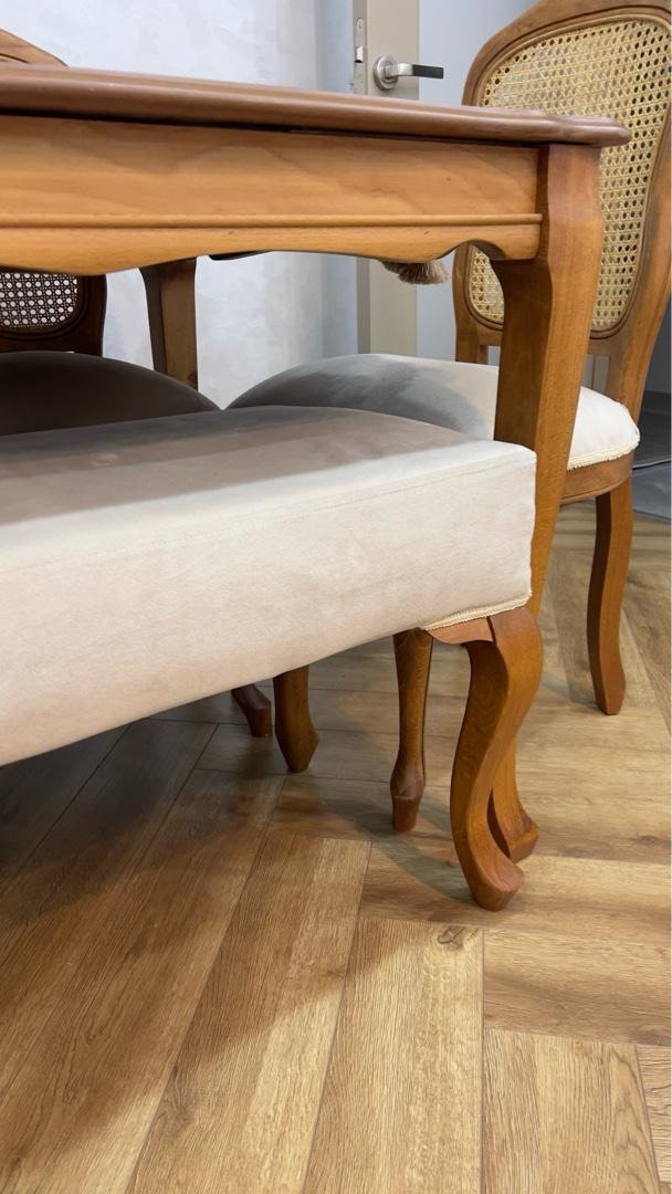 yemek masası + 6 sandalye + 1 bench, ceviz renk, ahşap, açılabilir - 9