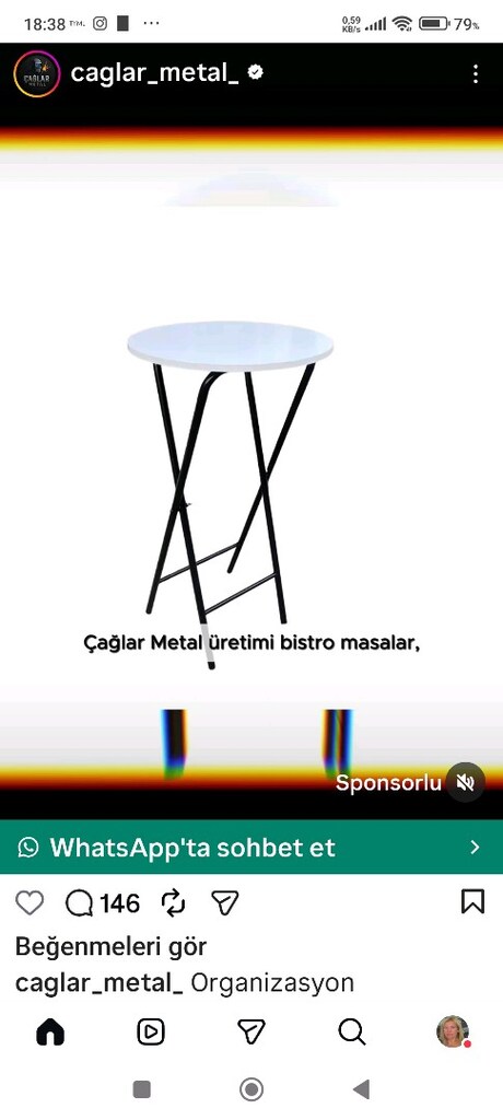 Bistro katlanır masa 1 adet - 3