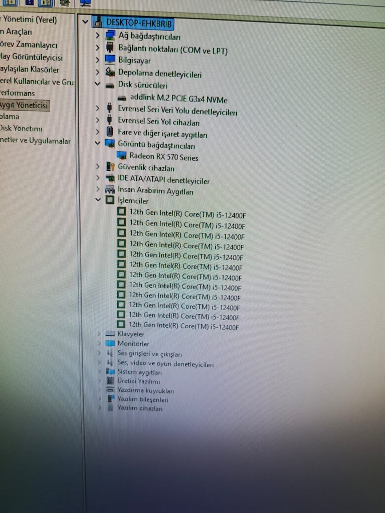 İ5 12400F İŞLEMCİ + 16GB RAM + 8GB EKRAN KARTI - 12